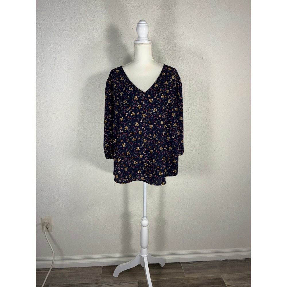 No Boundaries Celestial Sun Star Constellation Ribbed Long Sleeve Top Black L